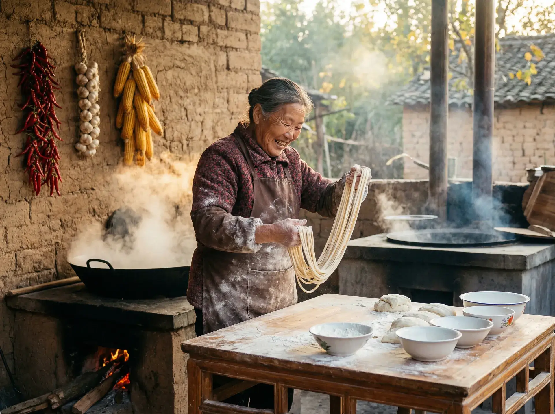 农家大嫂手擀面 - 国产一浮力影院 乡村美食